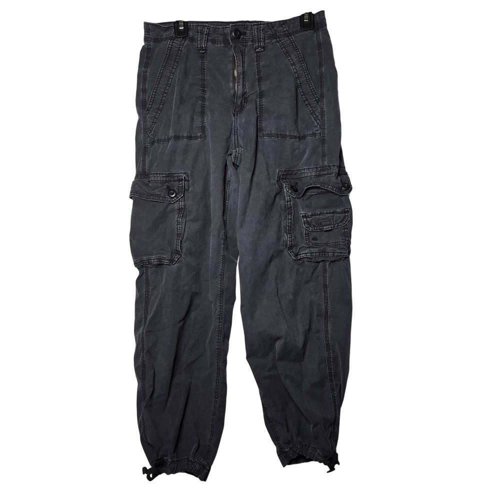 American Eagle Gray Cargo Baggy Jogger Pants 8 Short Utility Streetwear Gorp